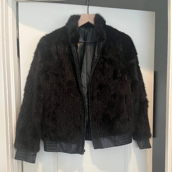 Vintage Reversible Leather and Fur Jacket - Picture 1 of 5
